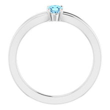 Charger l'image dans la galerie, Sterling Silver Imitation Aquamarine Solitaire Youth Ring
