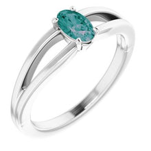 Load image into Gallery viewer, Sterling Silver Alexandrite Solitaire Youth Ring
