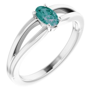 Sterling Silver Alexandrite Solitaire Youth Ring