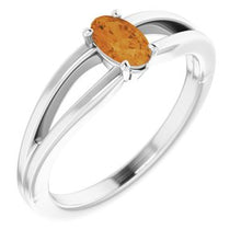 Charger l'image dans la galerie, Sterling Silver Imitation Citrine Solitaire Youth Ring

