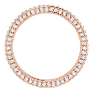 14K Rose 3/4 CTW Diamond Eternity Band Taille 7,5