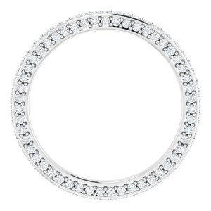 14K White 3/4 CTW Diamond Eternity Band Size 7.5