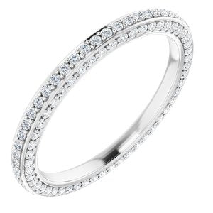 14K White 3/4 CTW Diamond Eternity Band Taille 8