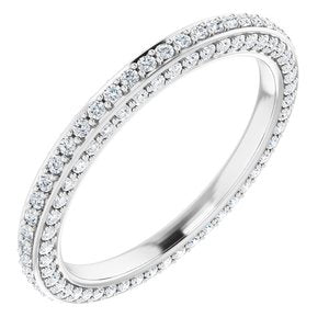 14K White 3/4 CTW Diamond Eternity Band Size 6.5