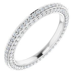 14K White 3/4 CTW Diamond Eternity Band Taille 5.5