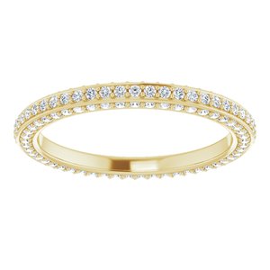 Bande d'éternité diamant 14K jaune 3/4 CTW taille 7,5
