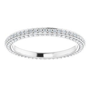 14K White 3/4 CTW Diamond Eternity Band Size 7.5