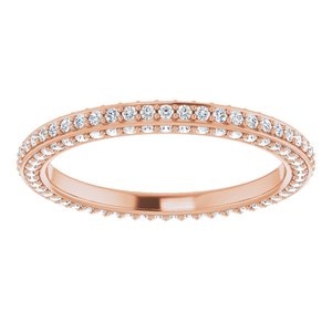 14K Rose 3/4 CTW Diamond Eternity Band Taille 7,5