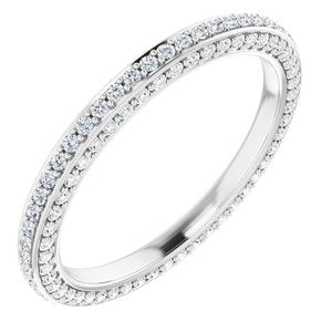 14K White 3/4 CTW Diamond Eternity Band Size 7.5