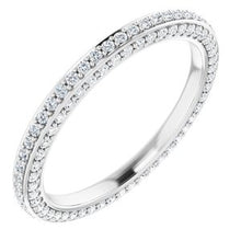Load image into Gallery viewer, Platinum 3/4 CTW Diamond Eternity Band Size 7.5
