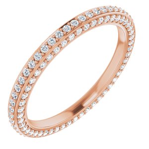 14K Rose 3/4 CTW Diamond Eternity Band Taille 7,5