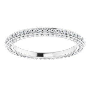 14K White 3/4 CTW Diamond Eternity Band Size 6.5