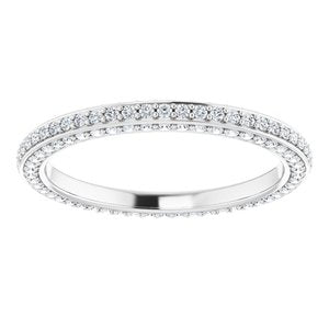 14K White 3/4 CTW Diamond Eternity Band Taille 8