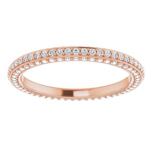 14K Rose 3/4 CTW Diamond Eternity Band Taille 8