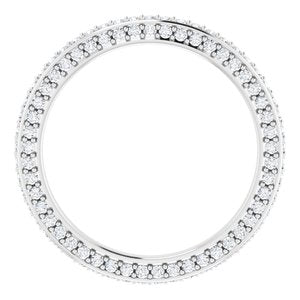 14K White 3/4 CTW Diamond Eternity Band Size 6.5