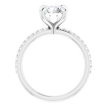 Load image into Gallery viewer, Platinum 8 mm Round Forever One‚Ñ¢ Moissanite &amp; 1/5 CTW Diamond Engagement Ring
