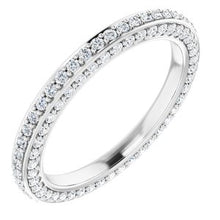 Load image into Gallery viewer, Platinum 3/4 CTW Diamond Eternity Band Size 4.5
