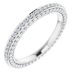 Platinum 3/4 CTW Diamond Eternity Band Size 4.5