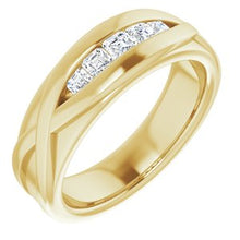 Load image into Gallery viewer, Men's Five-Stone Channel-Set Ring    
