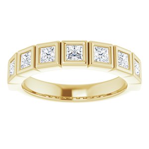 Bande d'anniversaire en diamant jaune 14K 3/4 CTW