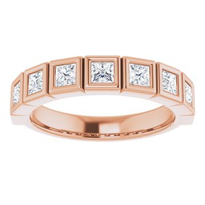 14K Rose 3/4 CTW Diamond Anniversary Band