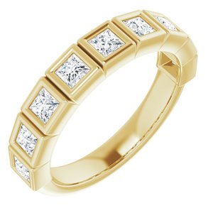 Bande d'anniversaire en diamant jaune 14K 3/4 CTW