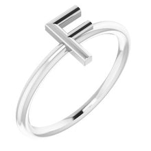 Load image into Gallery viewer, Sterling Silver Initial F Ring
