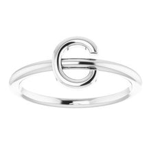 Charger l'image dans la galerie, Sterling Silver Initial C Ring
