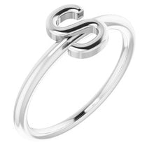 Load image into Gallery viewer, Sterling Silver Initial S Ring

