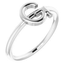 Load image into Gallery viewer, Sterling Silver Initial G Ring
