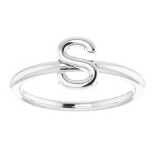 Load image into Gallery viewer, Sterling Silver Initial S Ring
