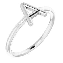Load image into Gallery viewer, Sterling Silver Initial A Ring
