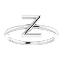 Load image into Gallery viewer, Sterling Silver Initial Z Ring
