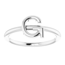Load image into Gallery viewer, Sterling Silver Initial G Ring
