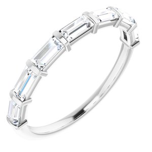 Bande d'anniversaire en diamant 14K blanc 9/10 CTW