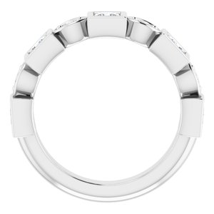 Bande d'anniversaire en diamant 14K blanc 9/10 CTW