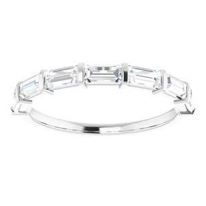 Bande d'anniversaire en diamant 14K blanc 9/10 CTW