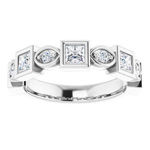 Charger l&#39;image dans la galerie, Bande d&#39;anniversaire en diamant 14K blanc 9/10 CTW
