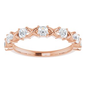 14K Rose 3/4 CTW Diamond Anniversary Band
