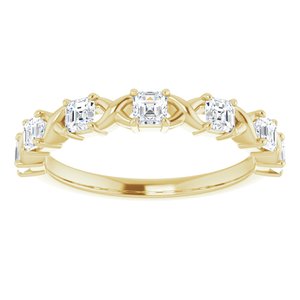 Bande d'anniversaire en diamant jaune 14K 3/4 CTW