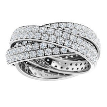Load image into Gallery viewer, 3-Band Accented Rolling Eternity Band
