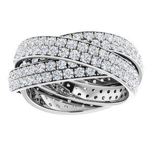 3-Band Accented Rolling Eternity Band