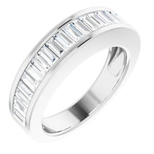 Load image into Gallery viewer, Platinum 1 CTW Diamond Baguette Anniversary Band Size 5
