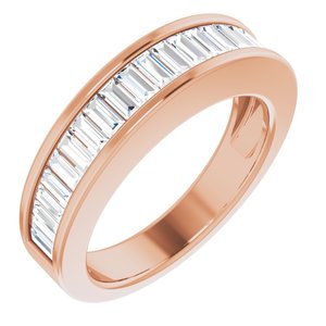 14K Rose 1 CTW Diamond Baguette Anniversaire Band