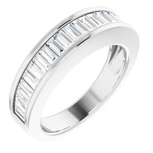 Load image into Gallery viewer, Platinum 1 CTW Diamond Baguette Anniversary Band Size 6
