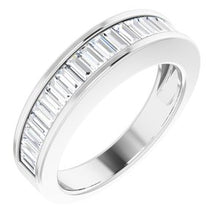 Charger l&#39;image dans la galerie, Platinum 1 CTW Diamond Baguette Anniversary Band Taille 7
