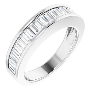 Platinum 1 CTW Diamond Baguette Anniversary Band Taille 7
