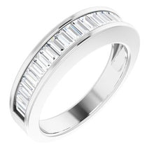 Load image into Gallery viewer, Platinum 1 CTW Diamond Baguette Anniversary Band Size 8
