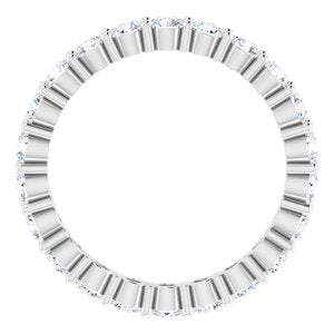 Platinum 2 CTW Diamond Eternity Band Size 8.5