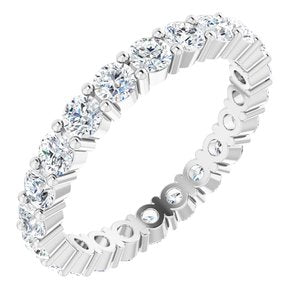 14K White 2 1/3 CTW Diamond Eternity Band Size 7.5